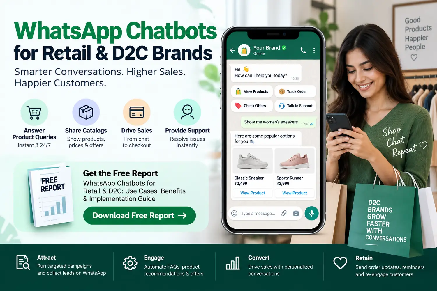 WhatsApp Chatbots for Retail and D2C Brands Architecture
